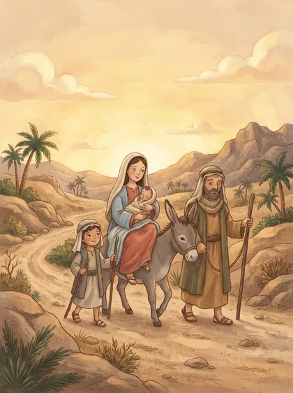 The Holy Family's Journey: A Story of Trust and Companionship for Kids